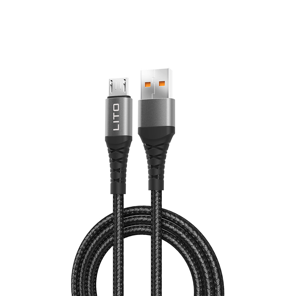 Lito - Data Cable (LD08V) - USB-A to Micro-USB, Fast Charging, 2.4A, 1m - Black