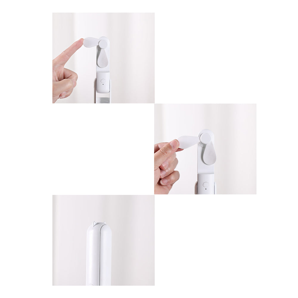 Techsuit - Mini Portable Hand Fan (HZ001) - 2000mAH, USB Rechargeable, 3 Speeds Adjustable - Green