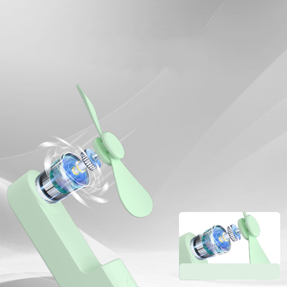 Techsuit - Mini Portable Hand Fan (HZ001) - 2000mAH, USB Rechargeable, 3 Speeds Adjustable - Orange