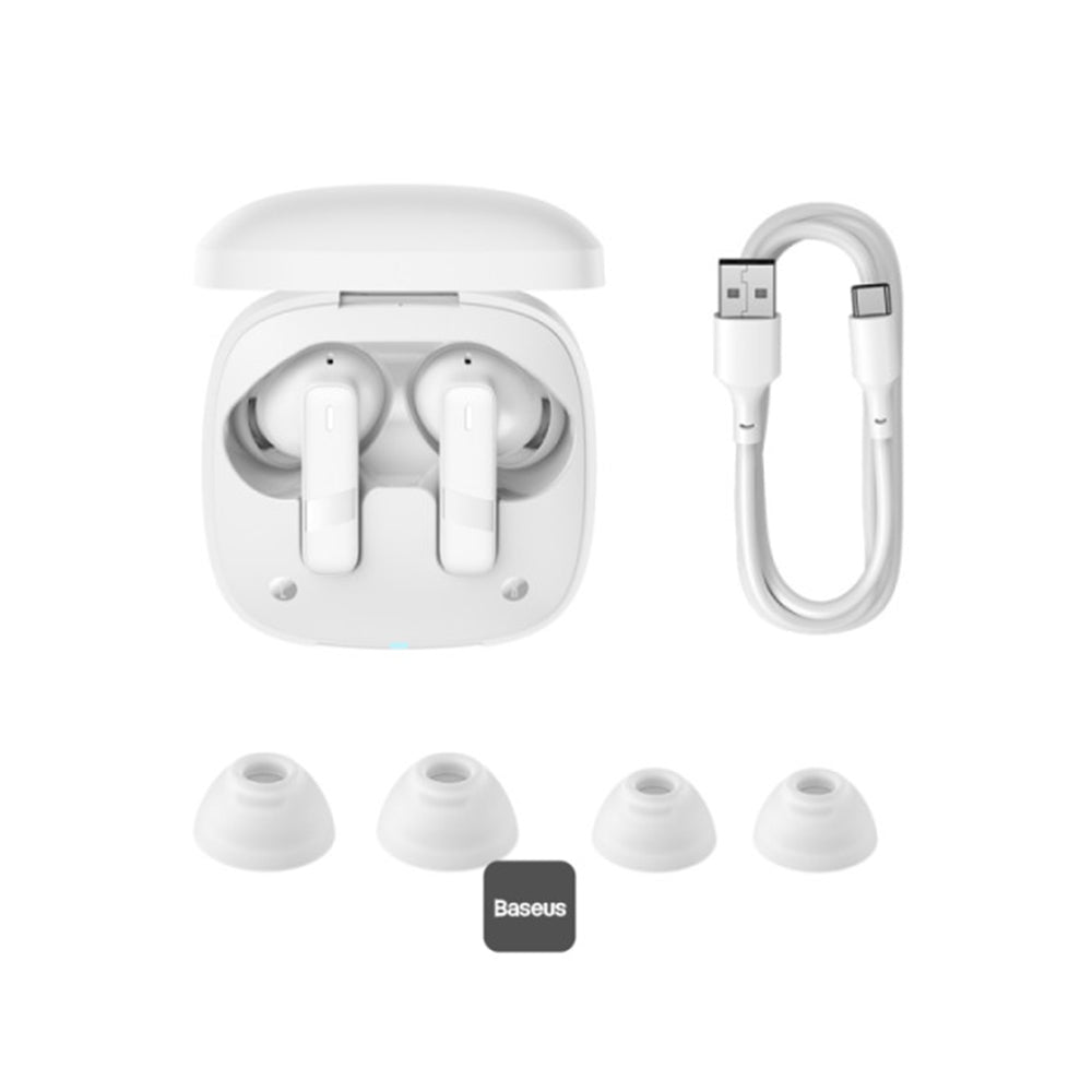 Baseus - Wireless Earbuds Bowie E20 (A00069700223-00) - Bluetooth 5.3, True Wireless, 2 ENC Mics, Powerful Bass, IPX5 - White
