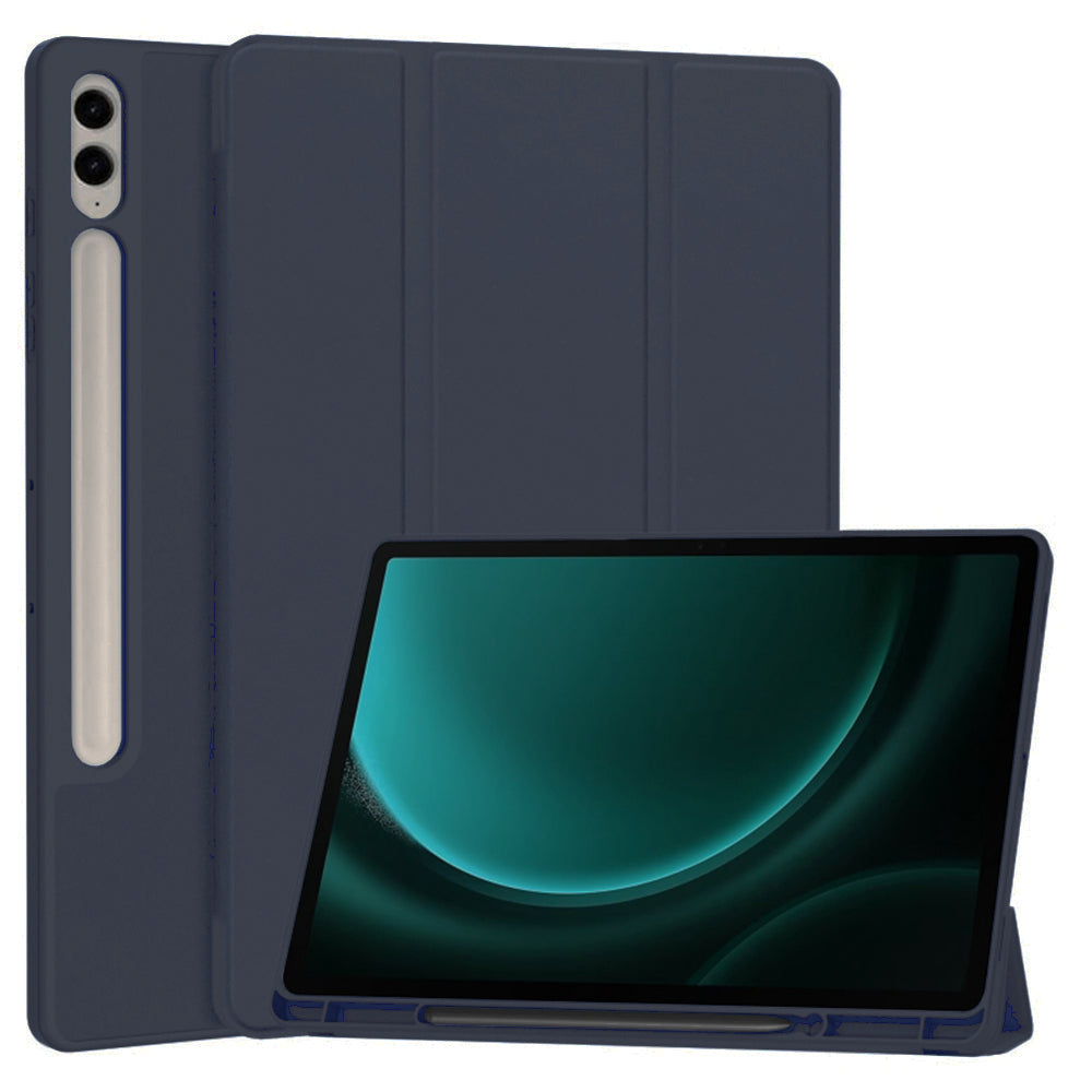Techsuit - Flex Trifold (with Pencil Holder) - Samsung Galaxy Tab S9 FE Plus - Dark Blue