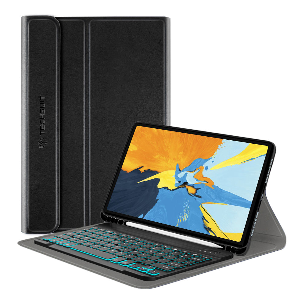 Techsuit - CozyTab Case (with Pencil Holder/RGB Keyboard) - iPad Pro 11 (2018/2020/2021/2022)Â - Black