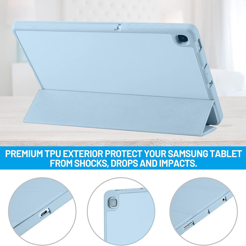 Techsuit - Flex Trifold (with Pencil Holder) - Galaxy Tab S6 Lite (2020/2022/2024) - Sky Blue