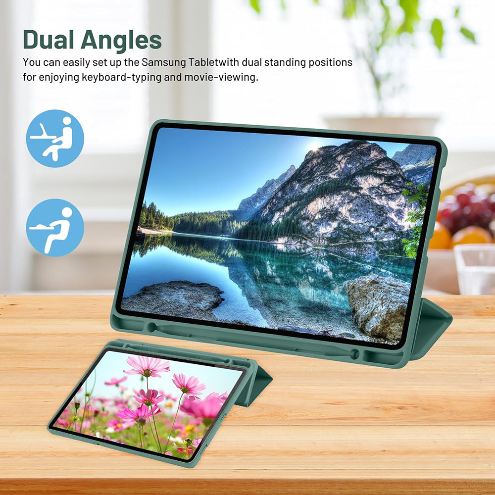 Techsuit - Flex Trifold (with Pencil Holder) - Galaxy Tab S6 Lite (2020/2022/2024) - Green