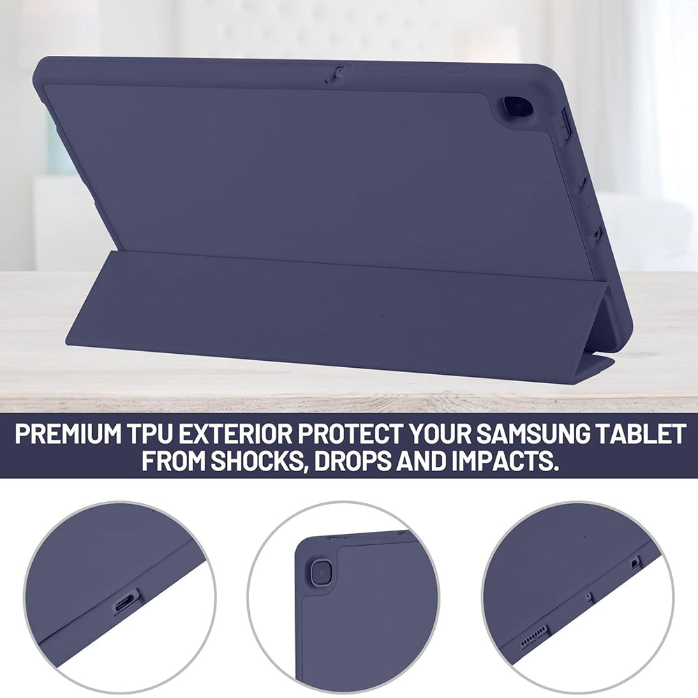 Techsuit - Flex Trifold (with Pencil Holder) - Galaxy Tab S6 Lite (2020/2022/2024) - Dark Blue