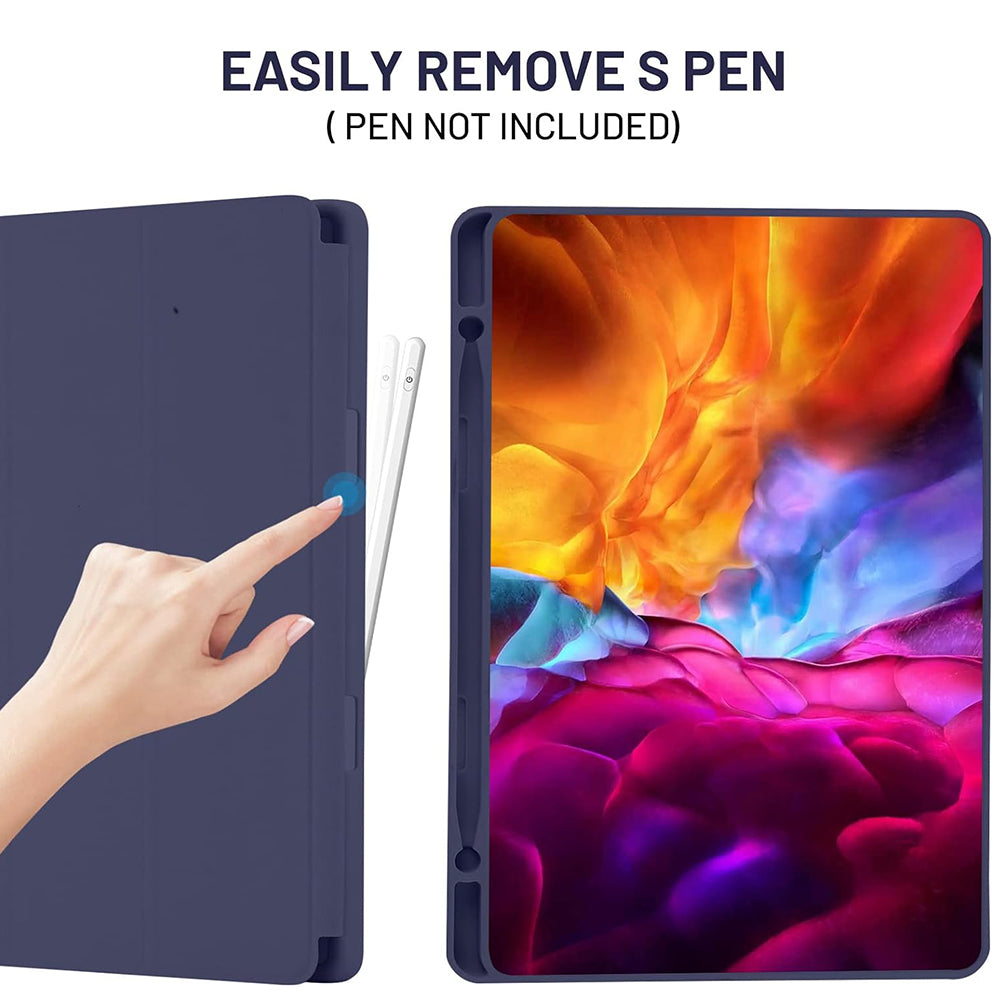 Techsuit - Flex Trifold (with Pencil Holder) - Galaxy Tab S6 Lite (2020/2022/2024) - Dark Blue