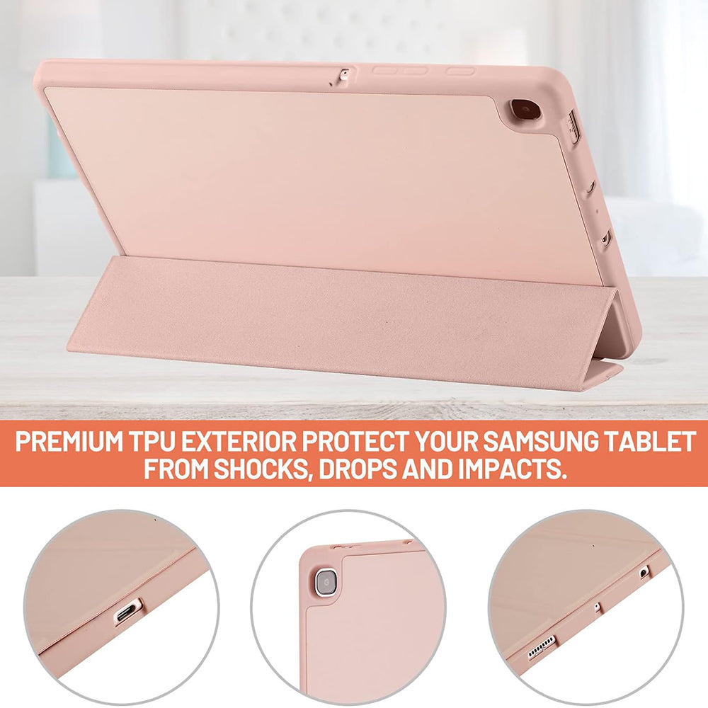 Techsuit - Flex Trifold (with Pencil Holder) - Galaxy Tab S6 Lite (2020/2022/2024) - Pink