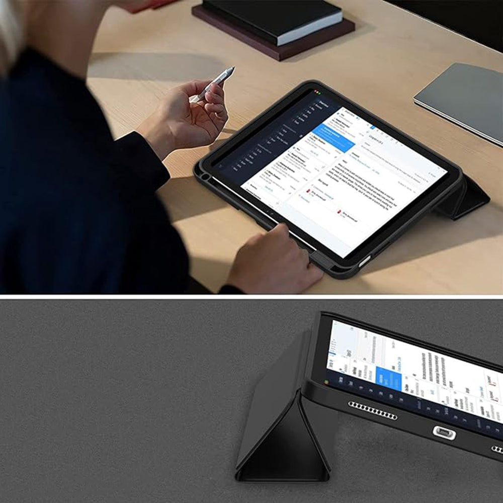 Techsuit - Flex Trifold (with Pencil Holder) - iPad 10 (2022) 10.9 / 11 (2025) - Gray