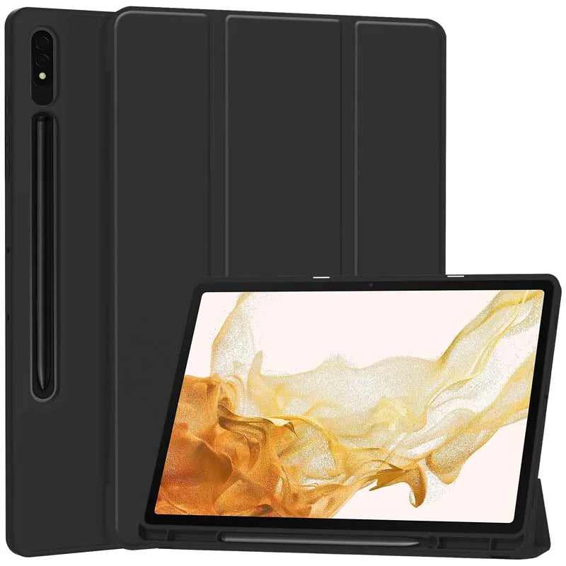 Techsuit - Flex Trifold (with Pencil Holder) - Samsung Galaxy Tab S7 Plus / S8 Plus - Black