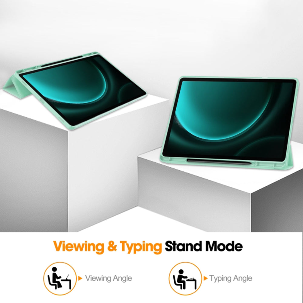 Techsuit - Flex Trifold (with Pencil Holder) - Galaxy Tab S9 Plus / S10 Plus / S9 FE Plus - Green