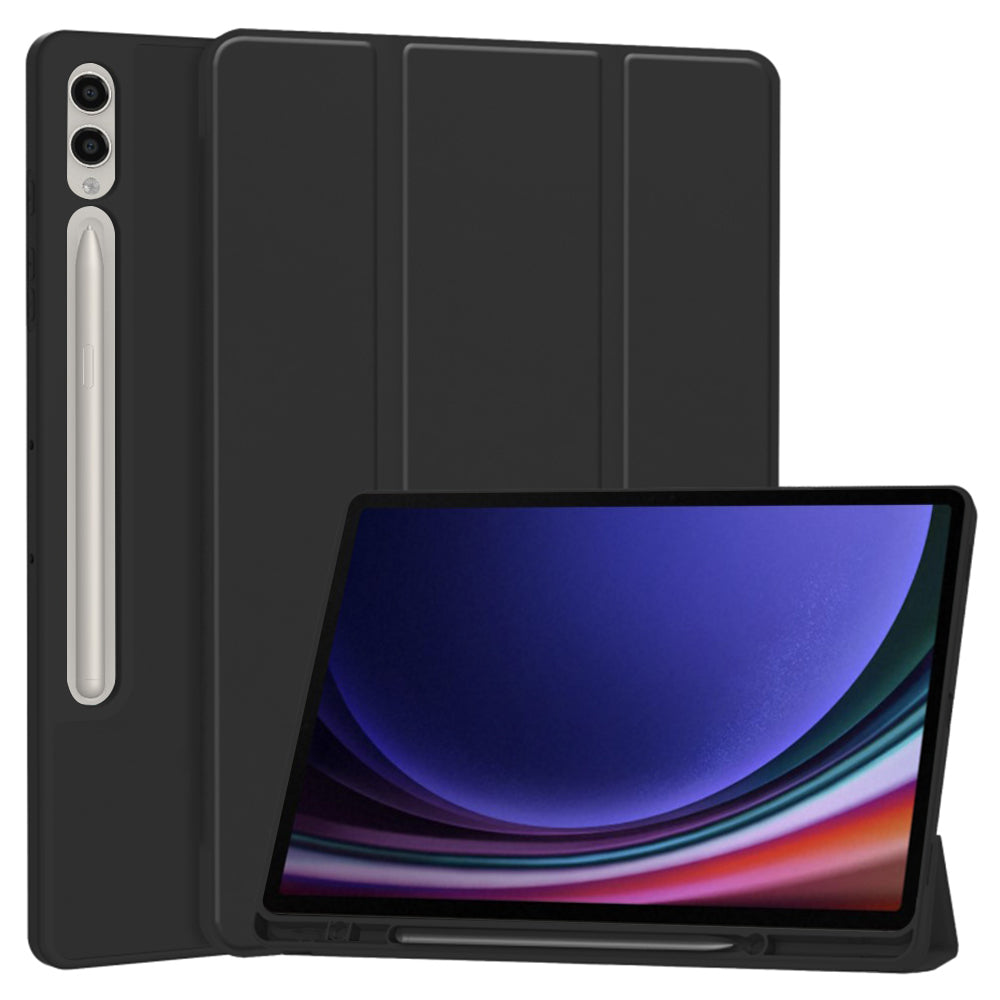 Techsuit - Flex Trifold (with Pencil Holder) - Samsung Galaxy Tab S9 Plus / S10 Plus / S9 FE Plus - Black