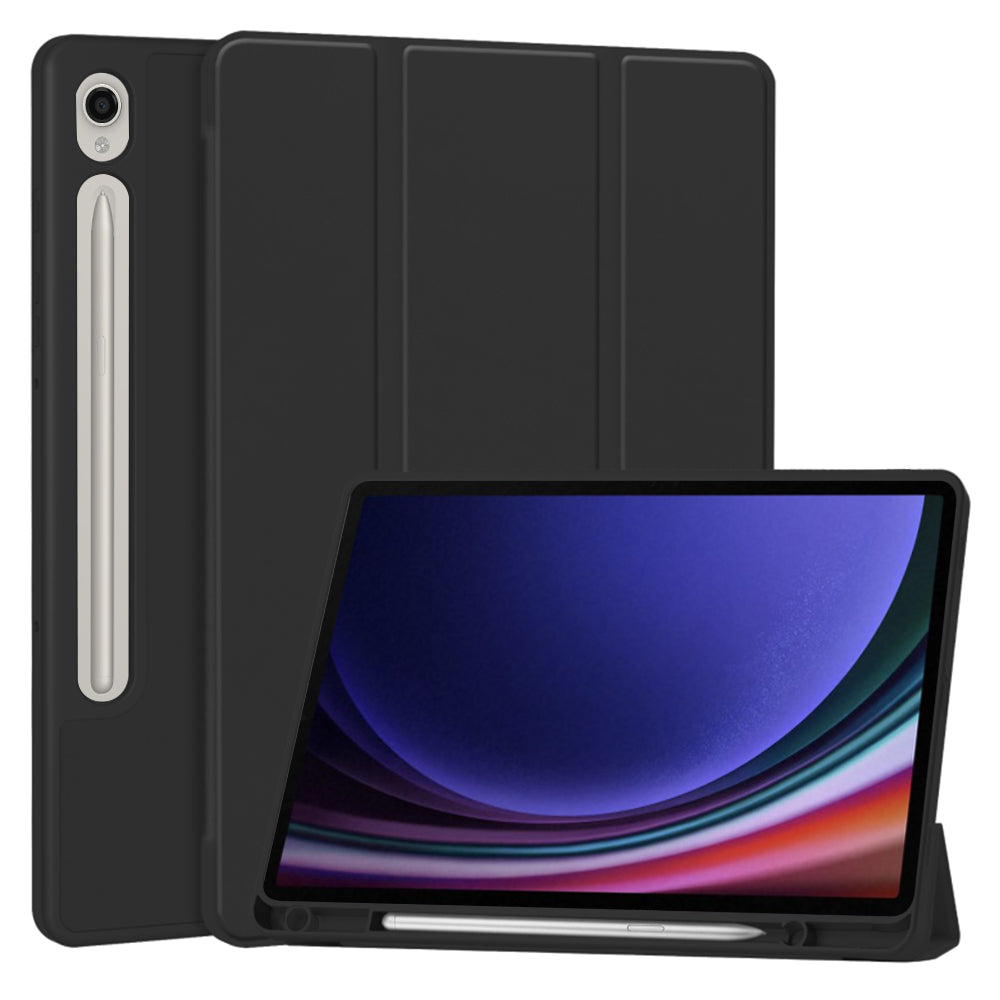 Techsuit - Flex Trifold (with Pencil Holder) - Samsung Galaxy Tab S9 / S9 FE / S10 FE - Black