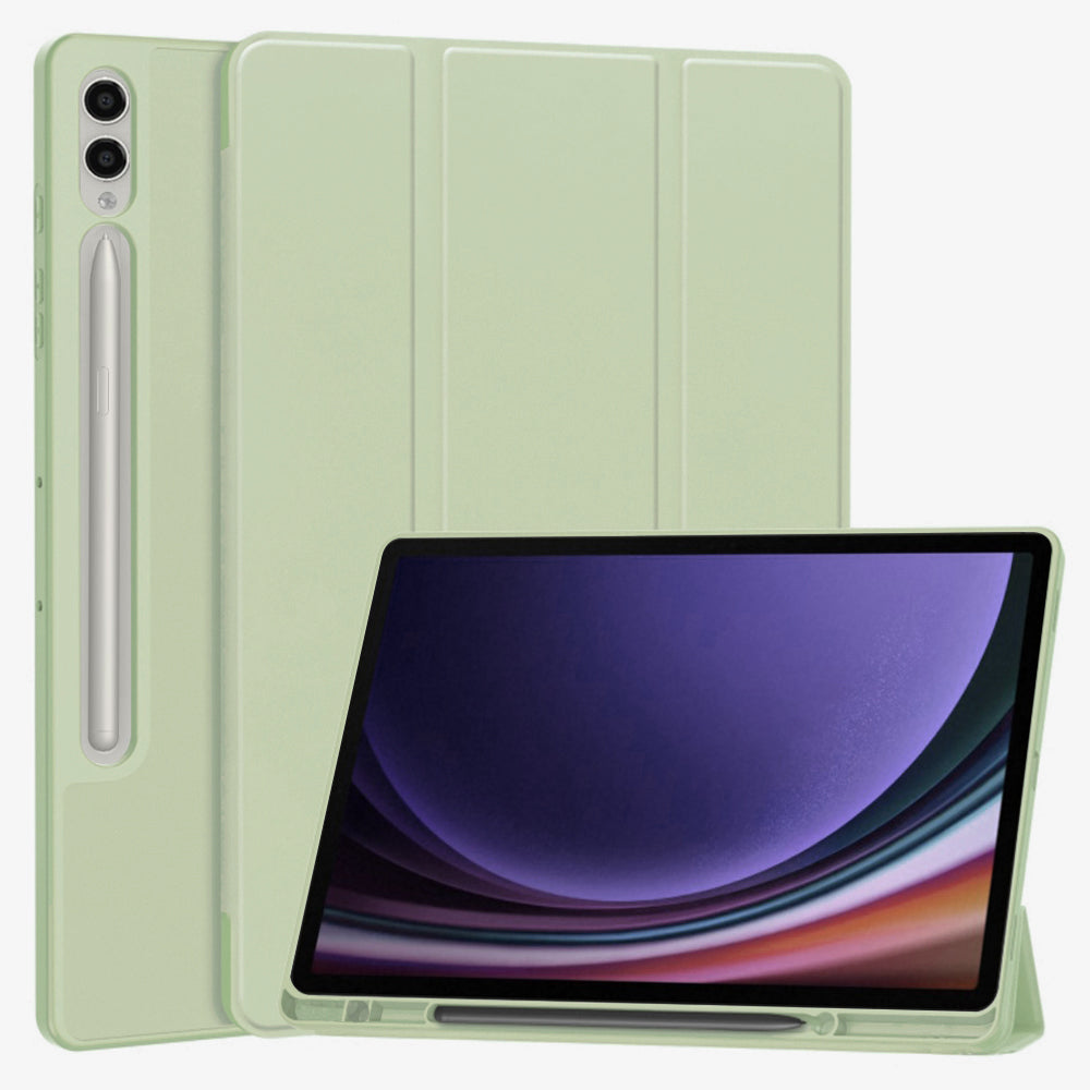 Techsuit - Flex Trifold (with Pencil Holder) - Samsung Galaxy Tab S9 Plus / S10 Plus / S9 FE Plus - Matcha Green