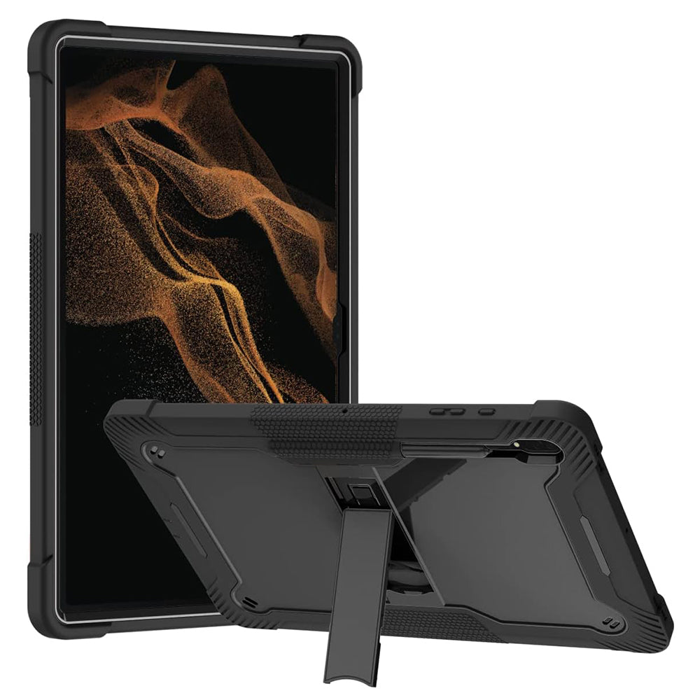Techsuit - Rugged TabShell + Screen Protector - Galaxy Tab S8 Ultra / S9 Ultra / S10 Ultra - Black