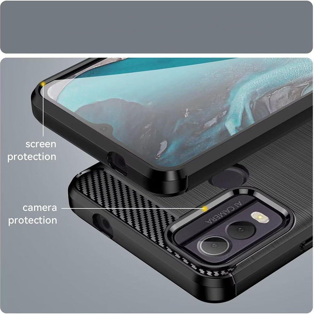 Techsuit - Carbon Silicone - Nokia C22 - Black