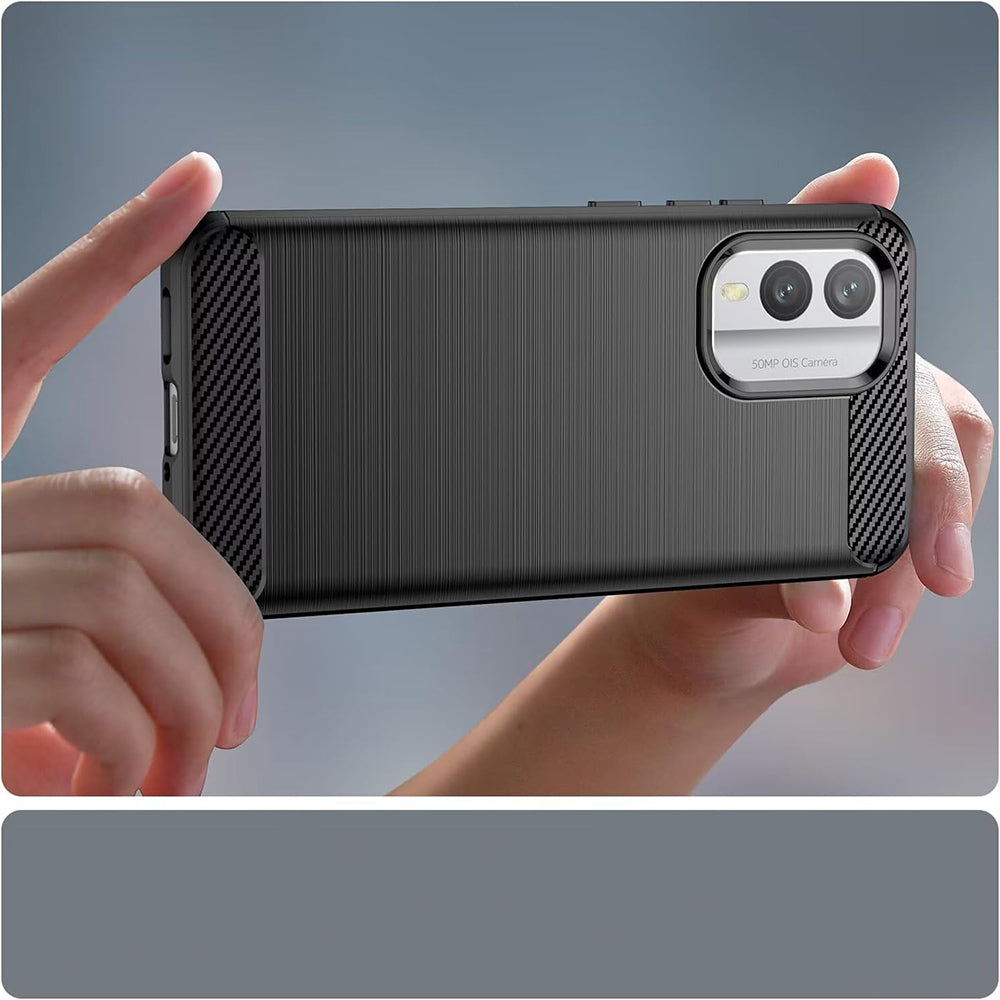 Techsuit - Carbon Silicone - Nokia X30 - Black