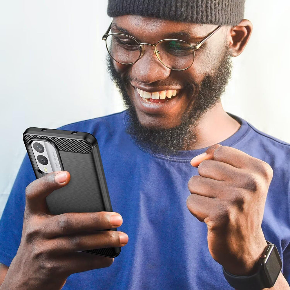 Techsuit - Carbon Silicone - Nokia X30 - Black