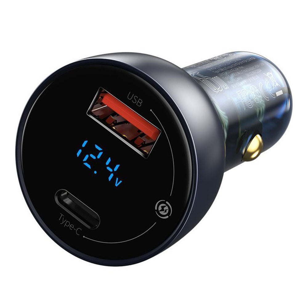 Baseus - Car Charger (CCKX-C0G) - Type-C PD65W, USB QC4.0 - Gray