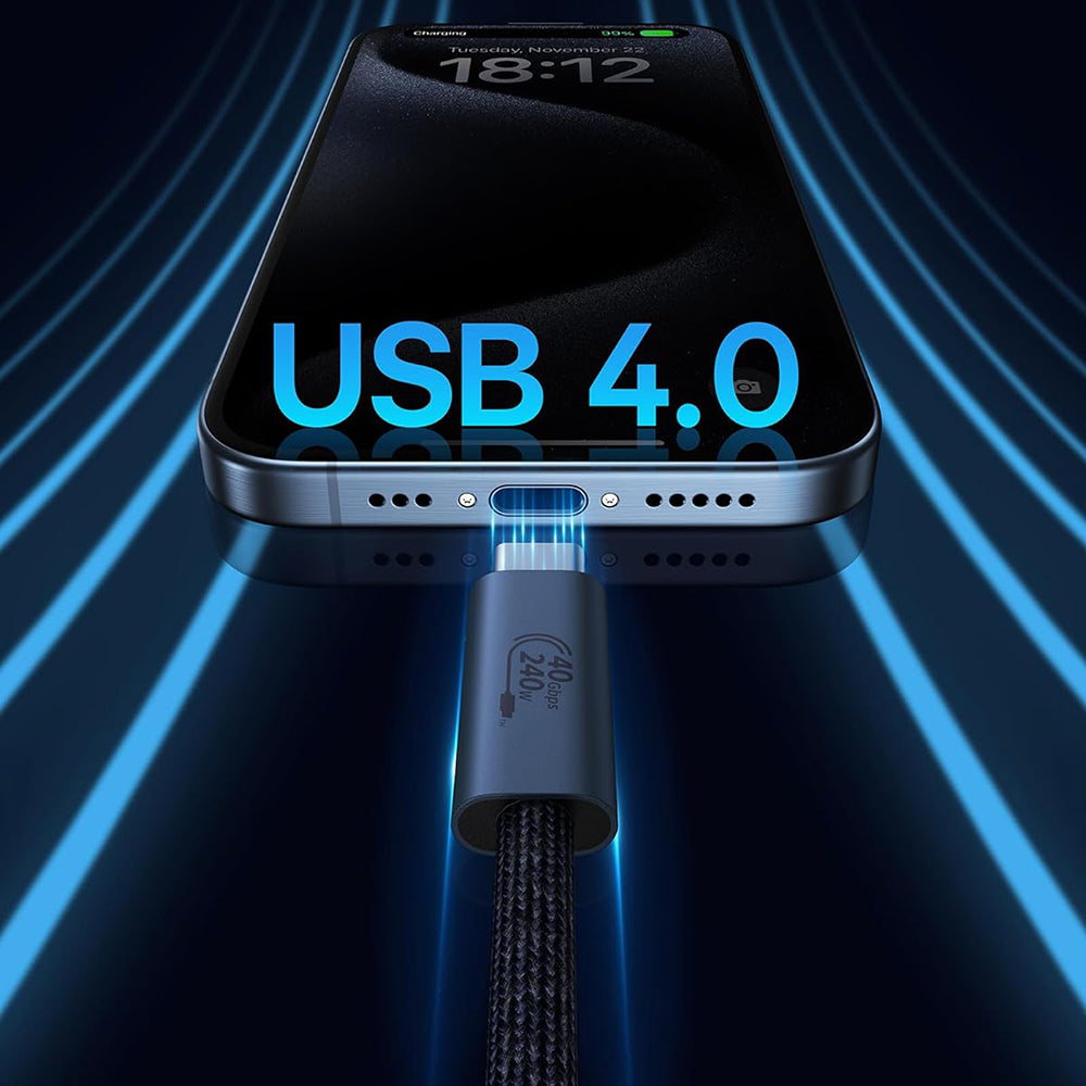 Baseus - Data Cable Flash Series 2 (P10311803111-00) - Fast Charge, USB-C, 240W, 1m - Black