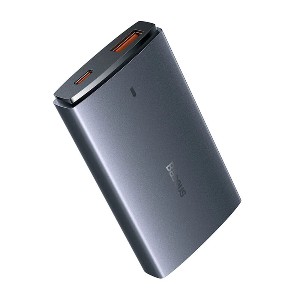 Baseus - Wall Charger (CCGP150113) - Type-C Cable Included, GaN5 Pro Flat Design, USB, Type-C, with UE and UK Plug - Grey