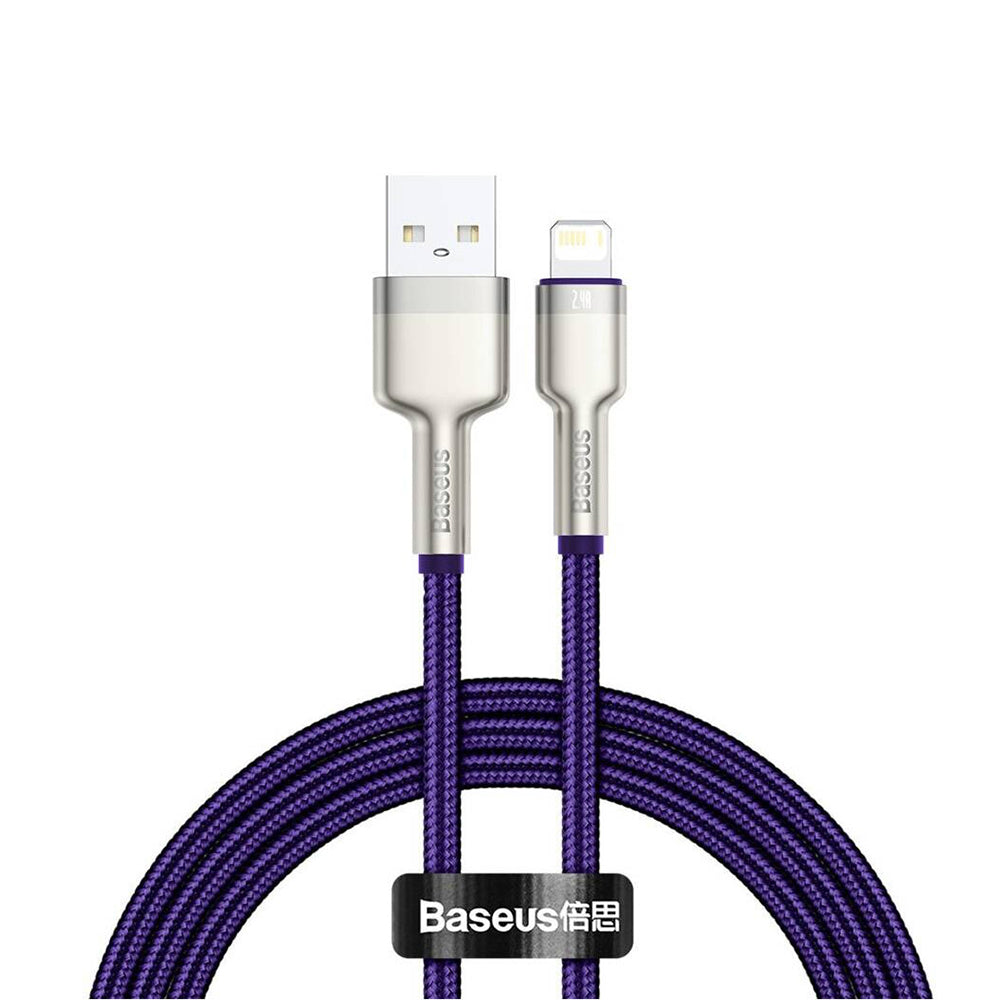 Baseus - Data Cable Cafule Series Metal (CALJK-A05) - USB to Lightning, 2.4A, 480Mbps, 1m - Purple