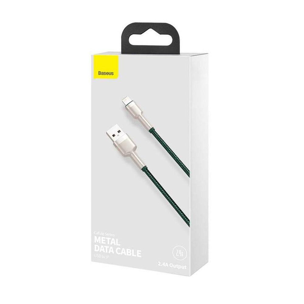 Baseus - Data Cable Cafule Series Metal (CALJK-A06) - USB to Lightning, 2.4A, 480Mbps, 1m - Green