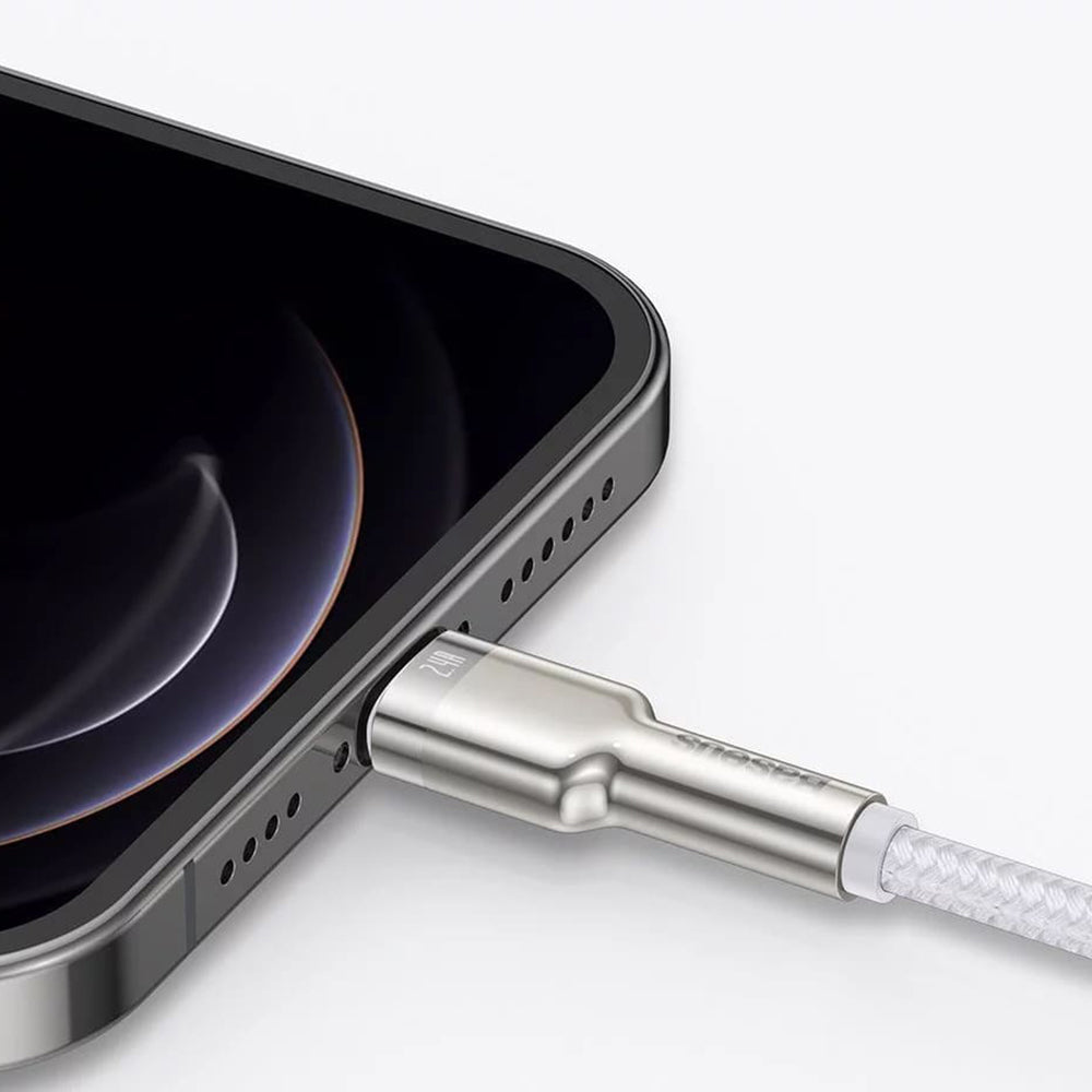 Baseus - Data Cable Cafule Series Metal (CALJK-B02) - USB to Lightning 2.4A, 2m - White