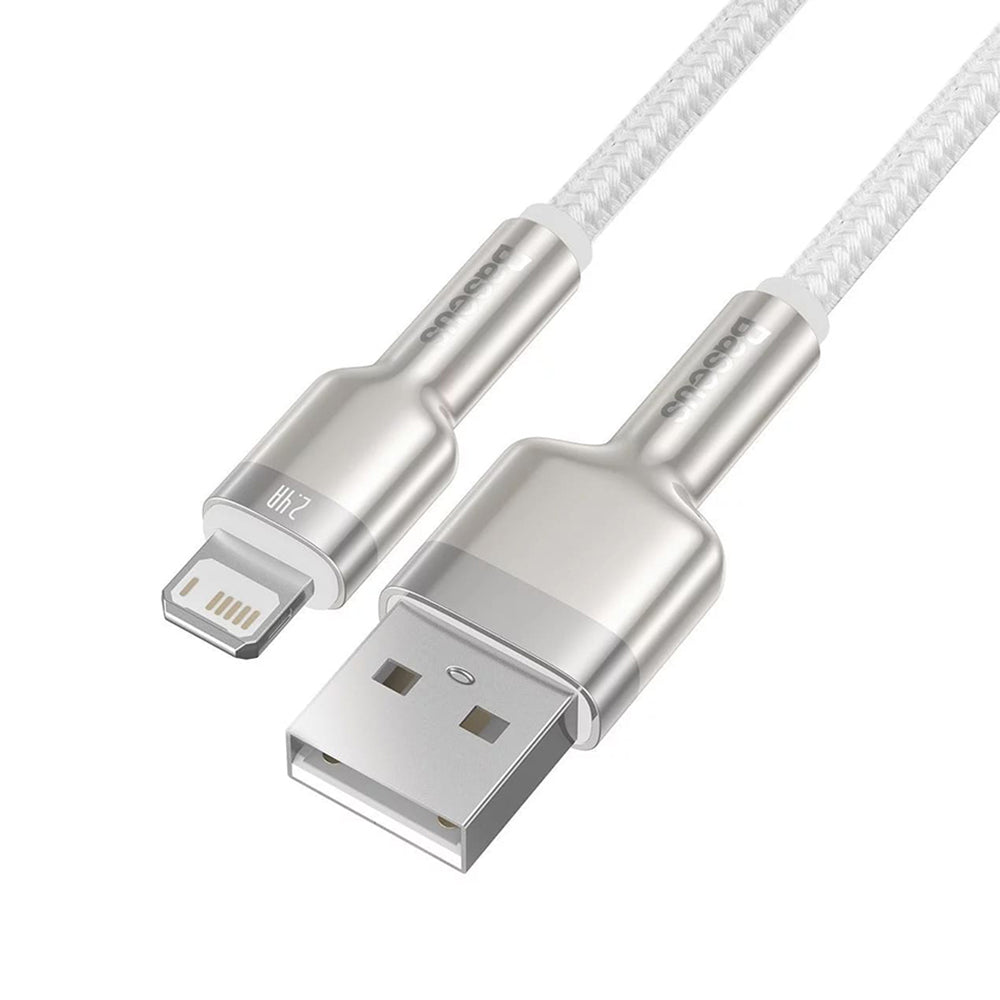 Baseus - Data Cable Cafule Series Metal (CALJK-B02) - USB to Lightning 2.4A, 2m - White