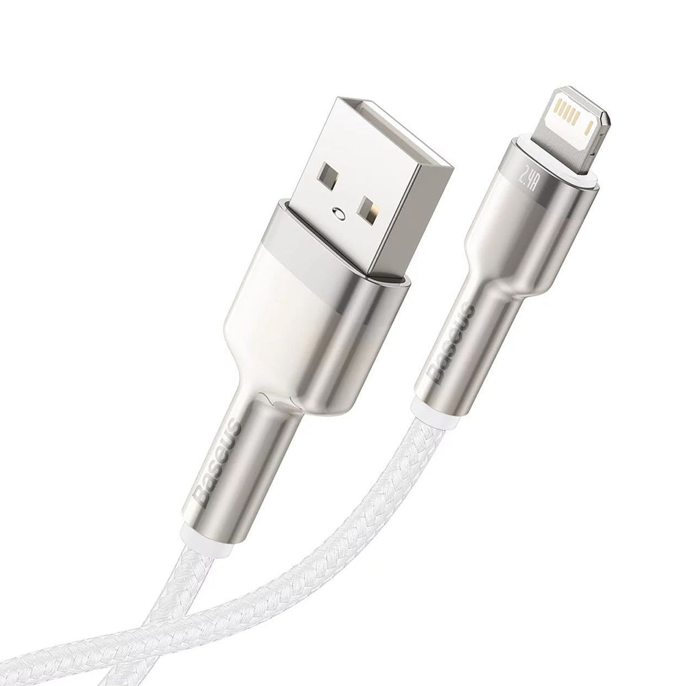 Baseus - Data Cable Cafule Series Metal (CALJK-B02) - USB to Lightning 2.4A, 2m - White