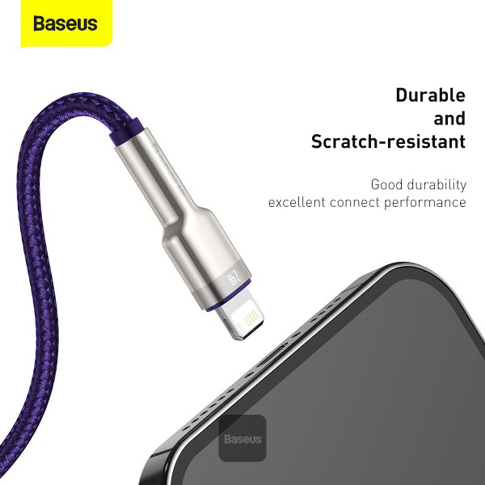 Baseus - Data Cable Cafule Series Metal (CALJK-B05) - USB to Lightning 2.4A, 2m - Purple