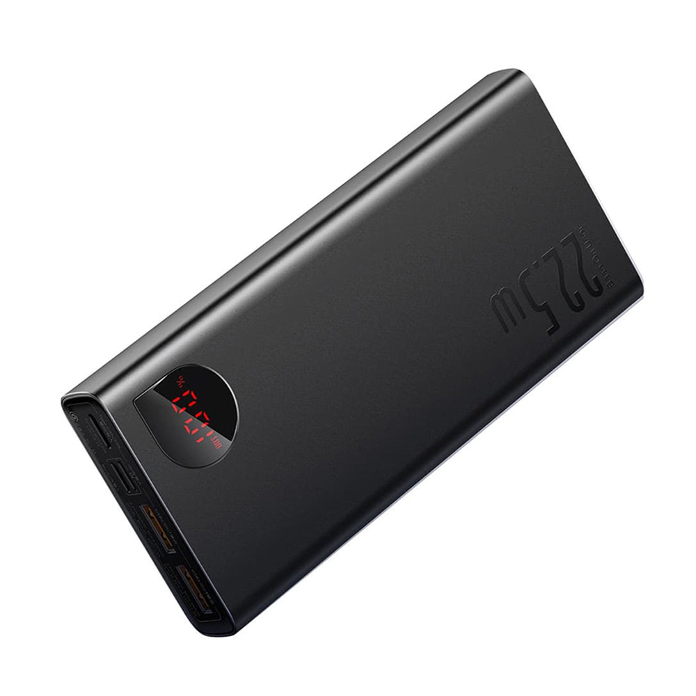 Baseus - Power Bank Adaman (PPAD070101) - 2xUSB, Type-C, Lightning, Micro-USB, 22.5W, 20000mAh, Cable USB-C, 3A, 0.3m - Black