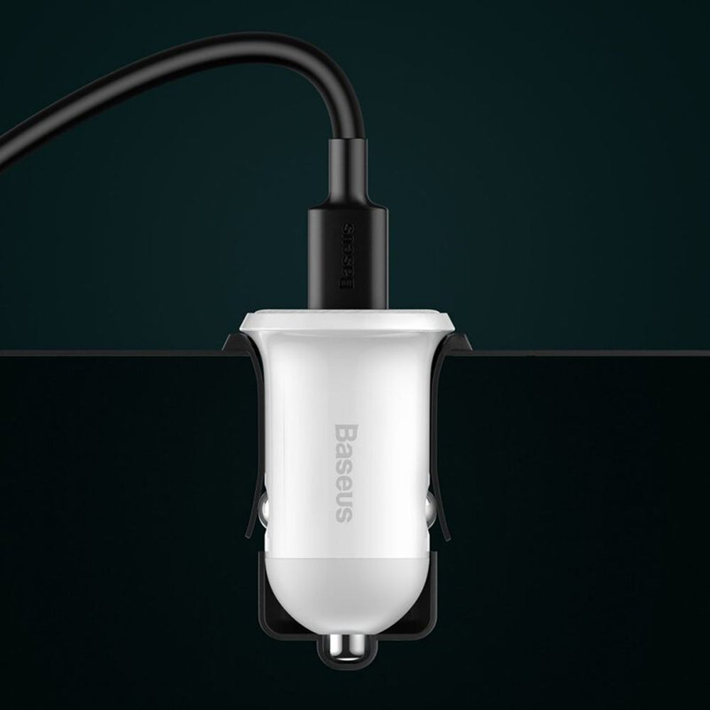 Baseus - Car Charger (CCALLP-02) - 2x USB, Mini Appearance, 4.8A - White