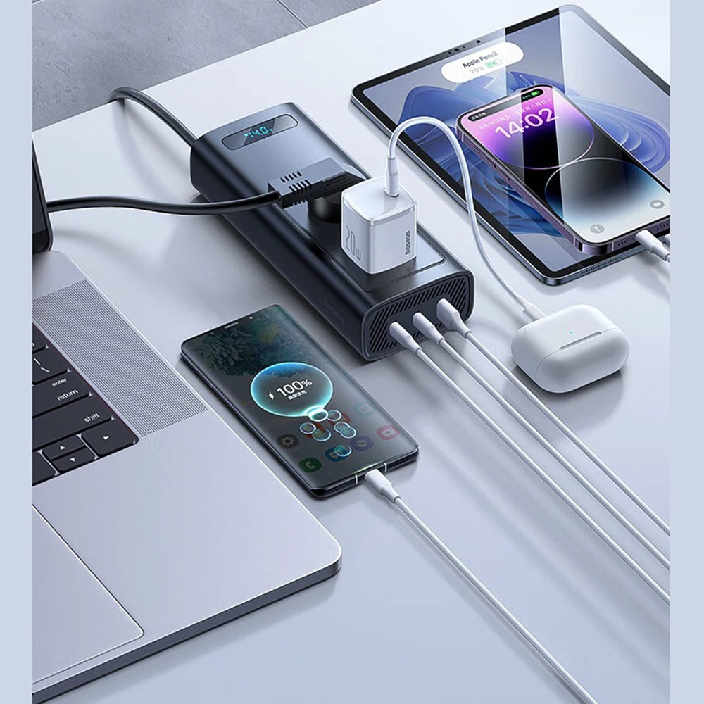 Baseus - Power Inverter Pro (CGNB020101) - USB, 2x Type-C, 220V CN/US/EU Plug, 150W - Black