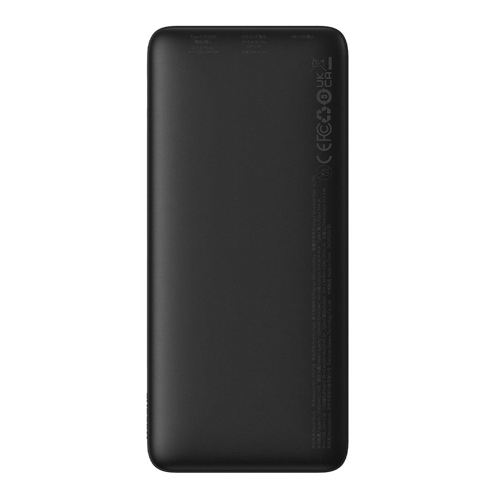 Baseus - Power Bank Airpow (PPQD090001) - USB, Type-C, Micro-USB, 20W, 10000mAh, with Cable Type-C - Black