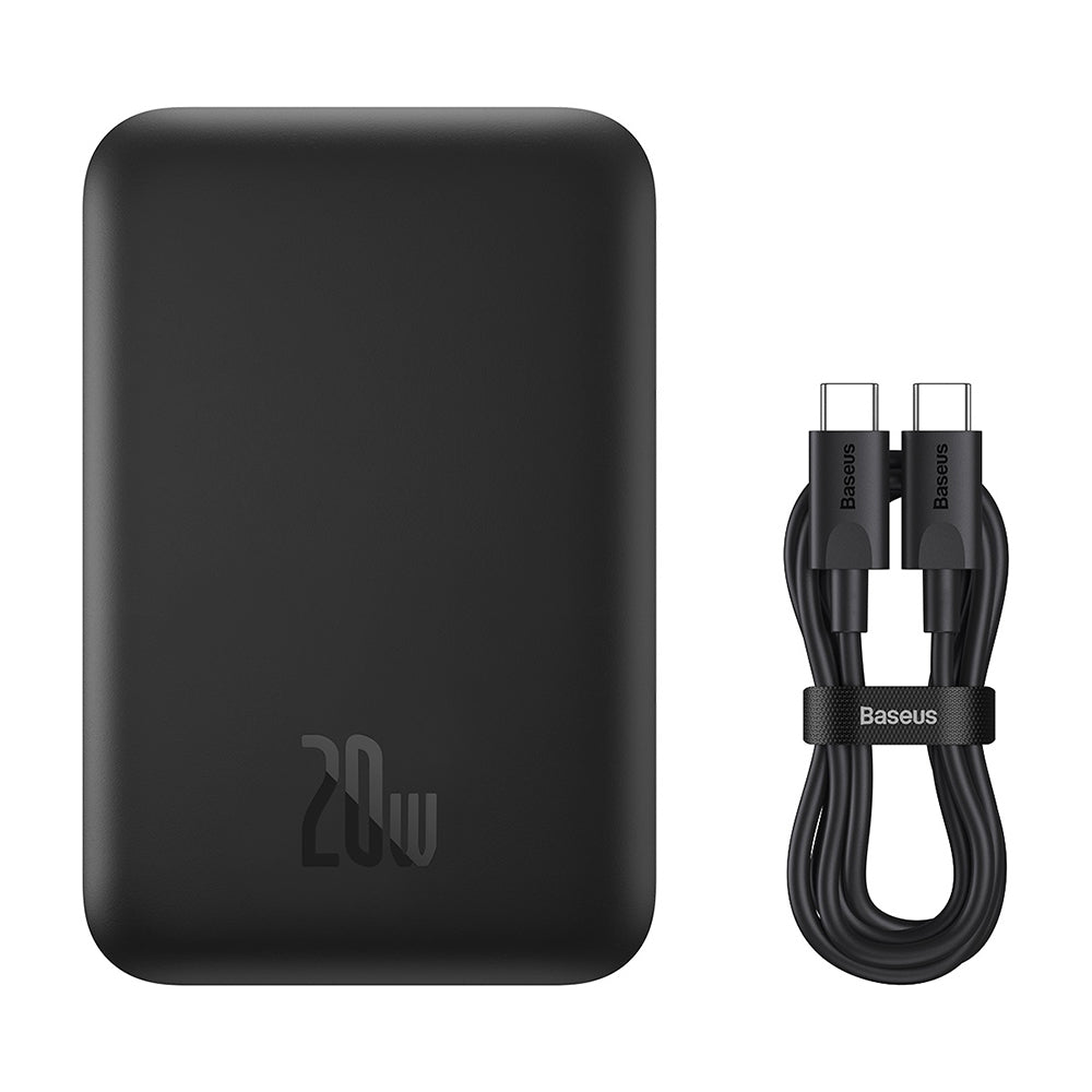 Baseus - Power Bank Mini Air (P10059002113-00) - Type-C, MagSafe Charging, 20W, 6000mAh, with Cable Type-C, 30cm - Black