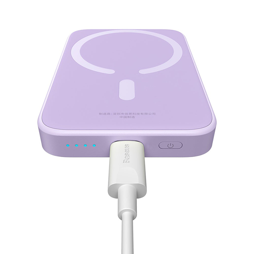 Baseus - Power Bank Mini Air (P10059002513-00) - Type-C, MagSafe Charging, 20W, 6000mAh, with Cable Type-C, 30cm - Purple