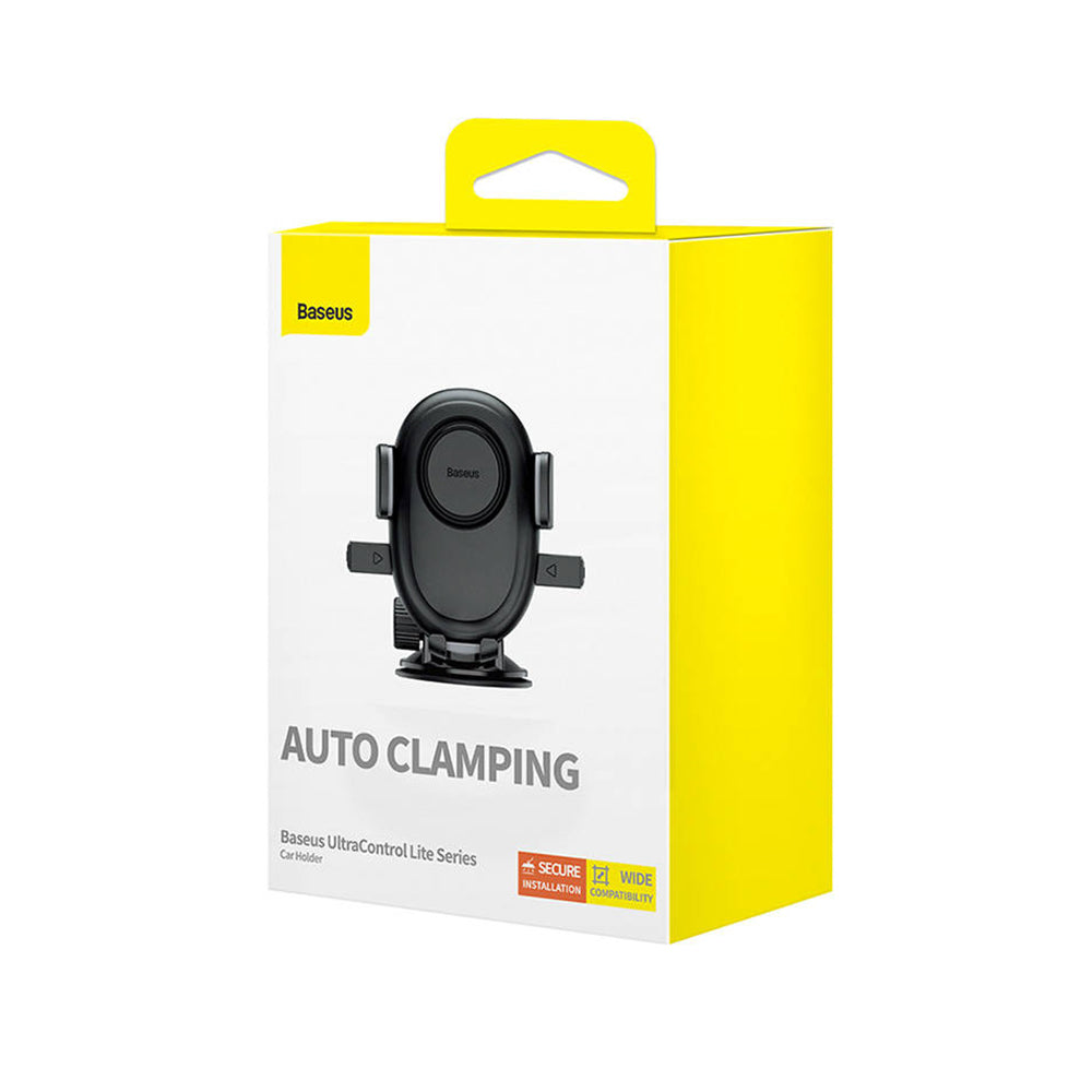 Baseus - Car Holder UltraControl Lite Series (C40351700111-00) - Suction Cup Mounting Base, for 7.2inch Max - Cluster Black