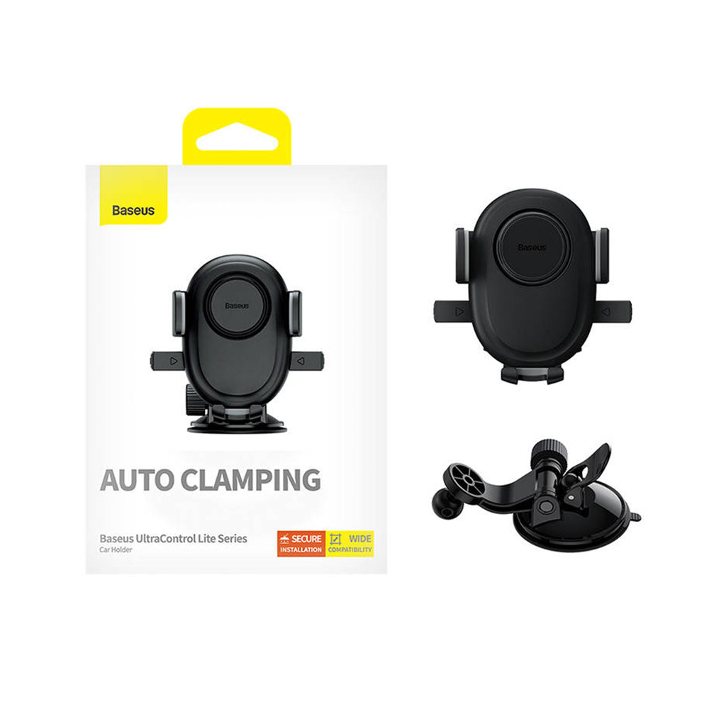 Baseus - Car Holder UltraControl Lite Series (C40351700111-00) - Suction Cup Mounting Base, for 7.2inch Max - Cluster Black