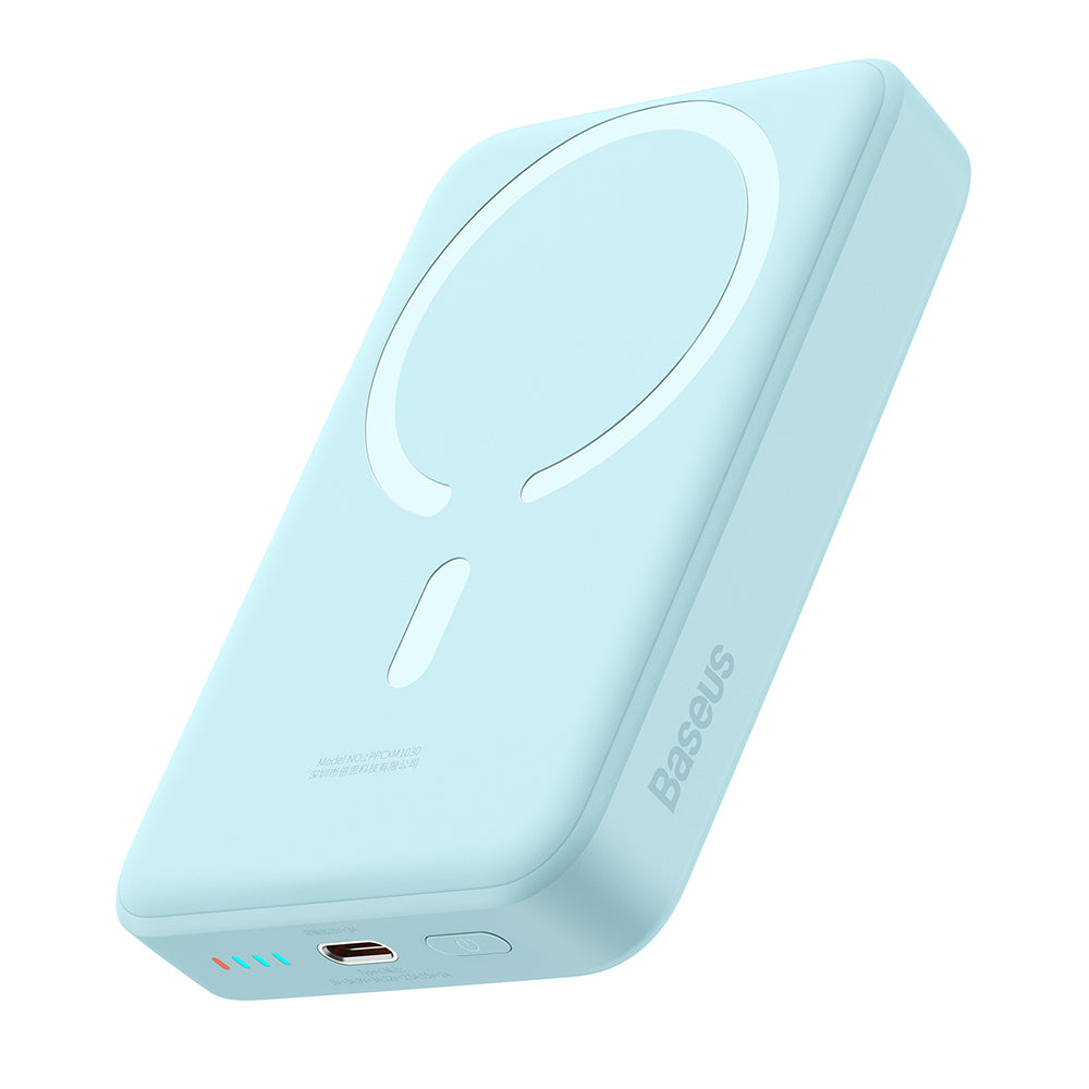 Baseus - Power Bank Mini (PPCX110203) - USB-C, MagSafe, 10000mAh, 30W, with Cable Type-C, 30cm - Blue