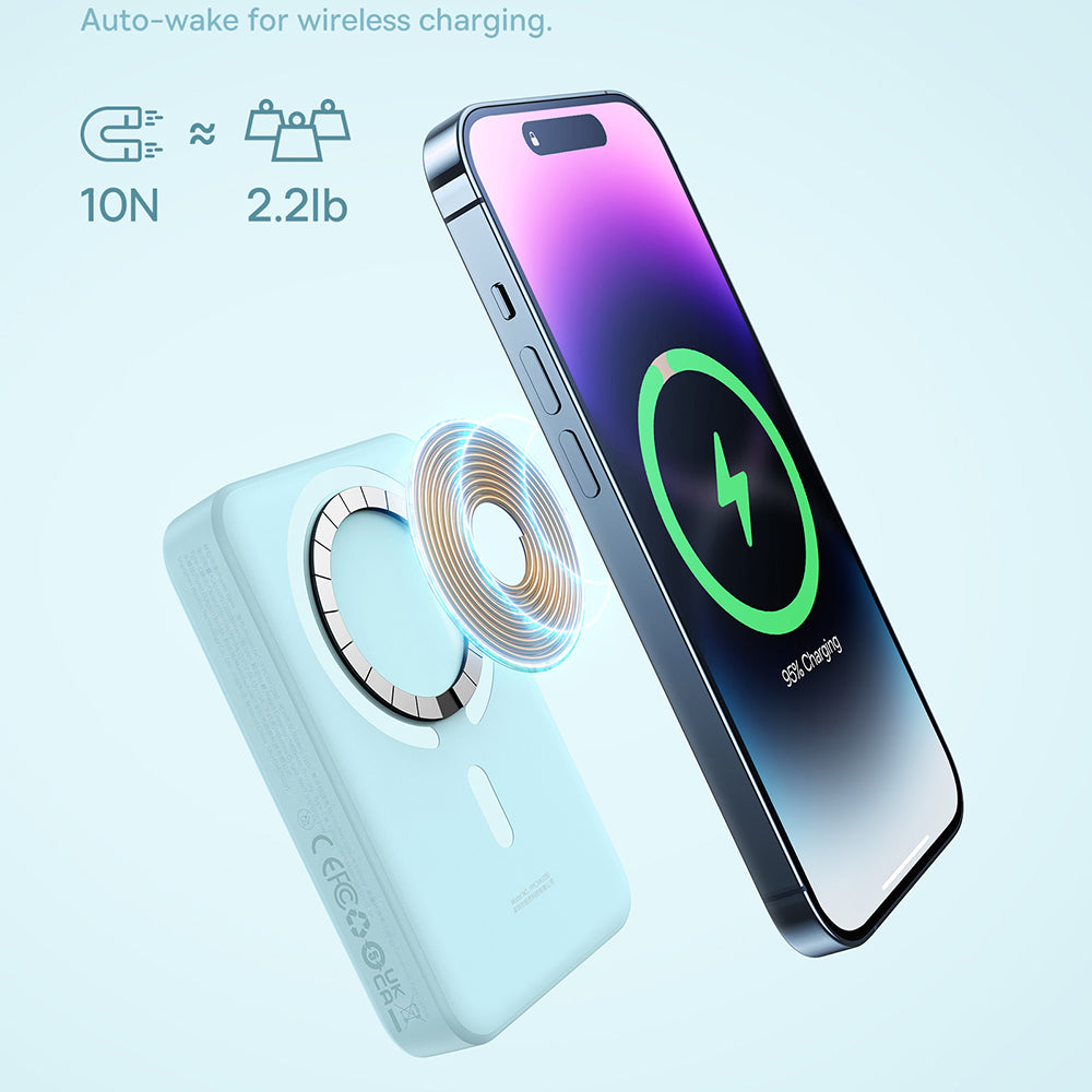 Baseus - Power Bank Mini (PPCX110203) - USB-C, MagSafe, 10000mAh, 30W, with Cable Type-C, 30cm - Blue