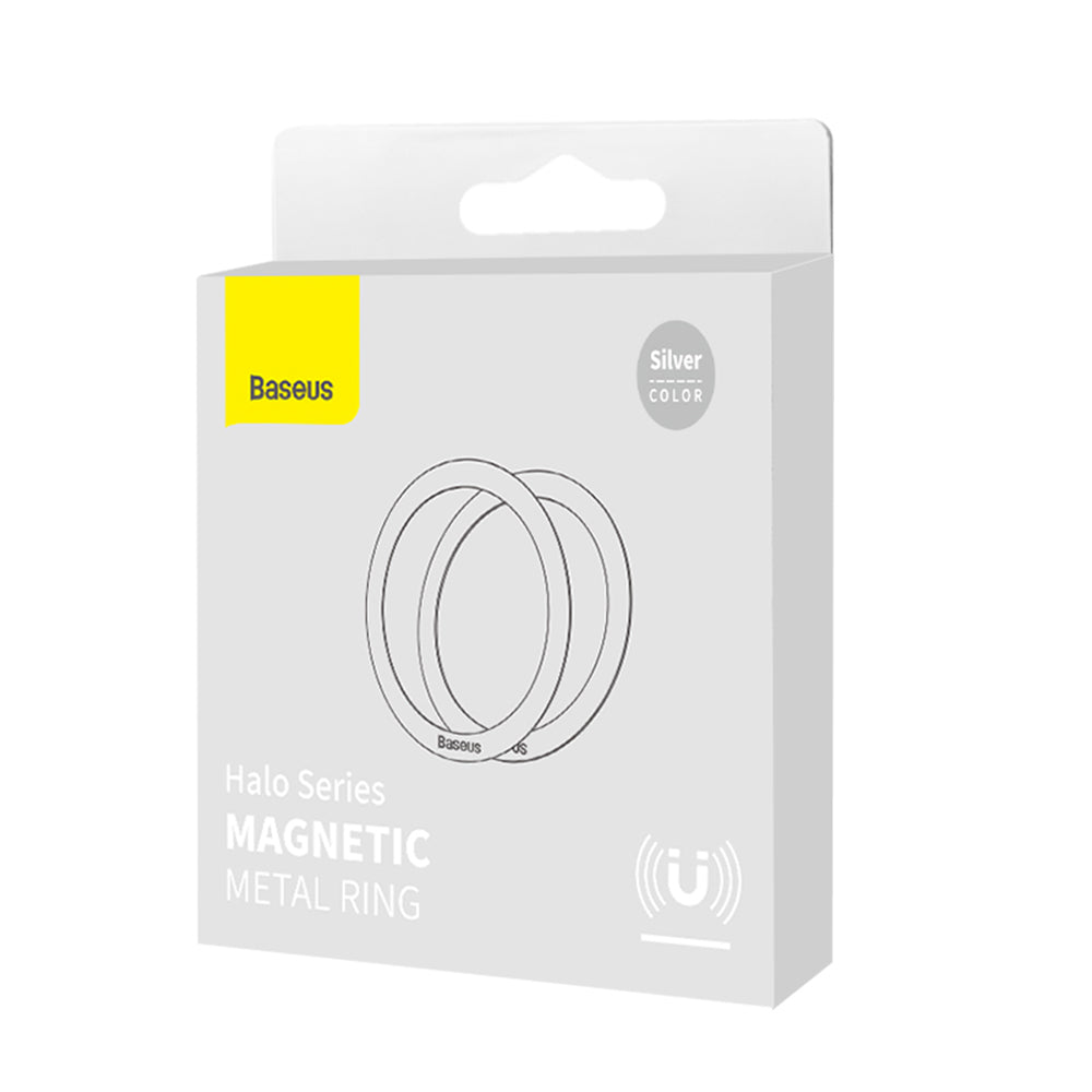 Baseus - (2 pack) Metal Ring Magnetic Series (PCCH000012) - Universal Phone Ring for Samsung, iPhone - Silver