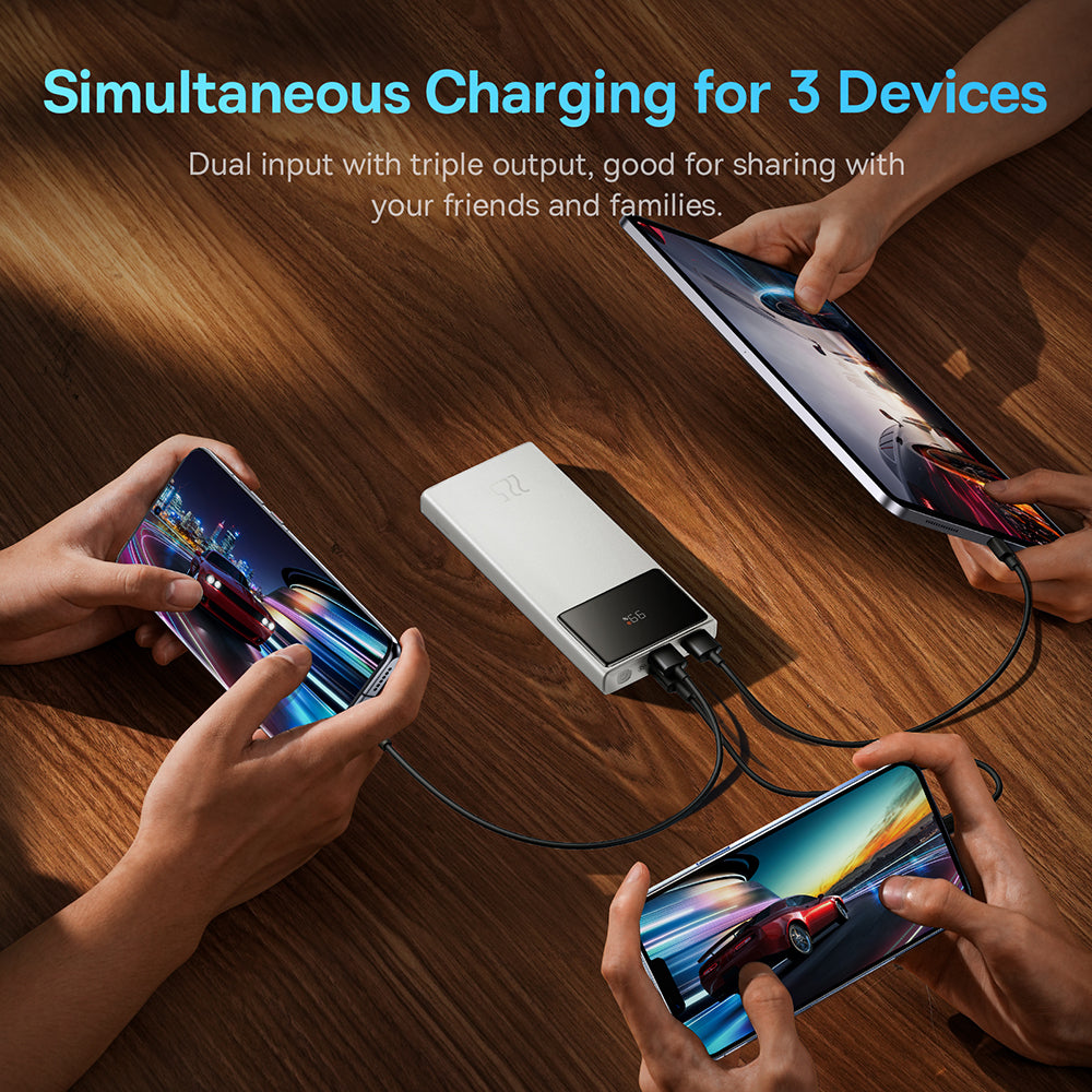 Baseus Star-Lord Power Bank 10000mAh 22.5W με 2 Θύρες USB-A και Θύρα USB-C Λευκό