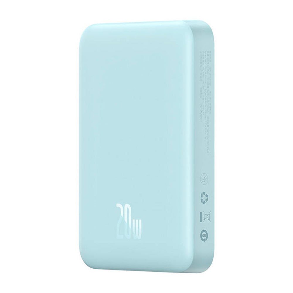 Baseus - Power Bank Magnetic Mini (PPCX110103) - USB-C, MagSafe, 10000mAh, 20W, with Cable Type-C, 3A, 30cm - Bleu