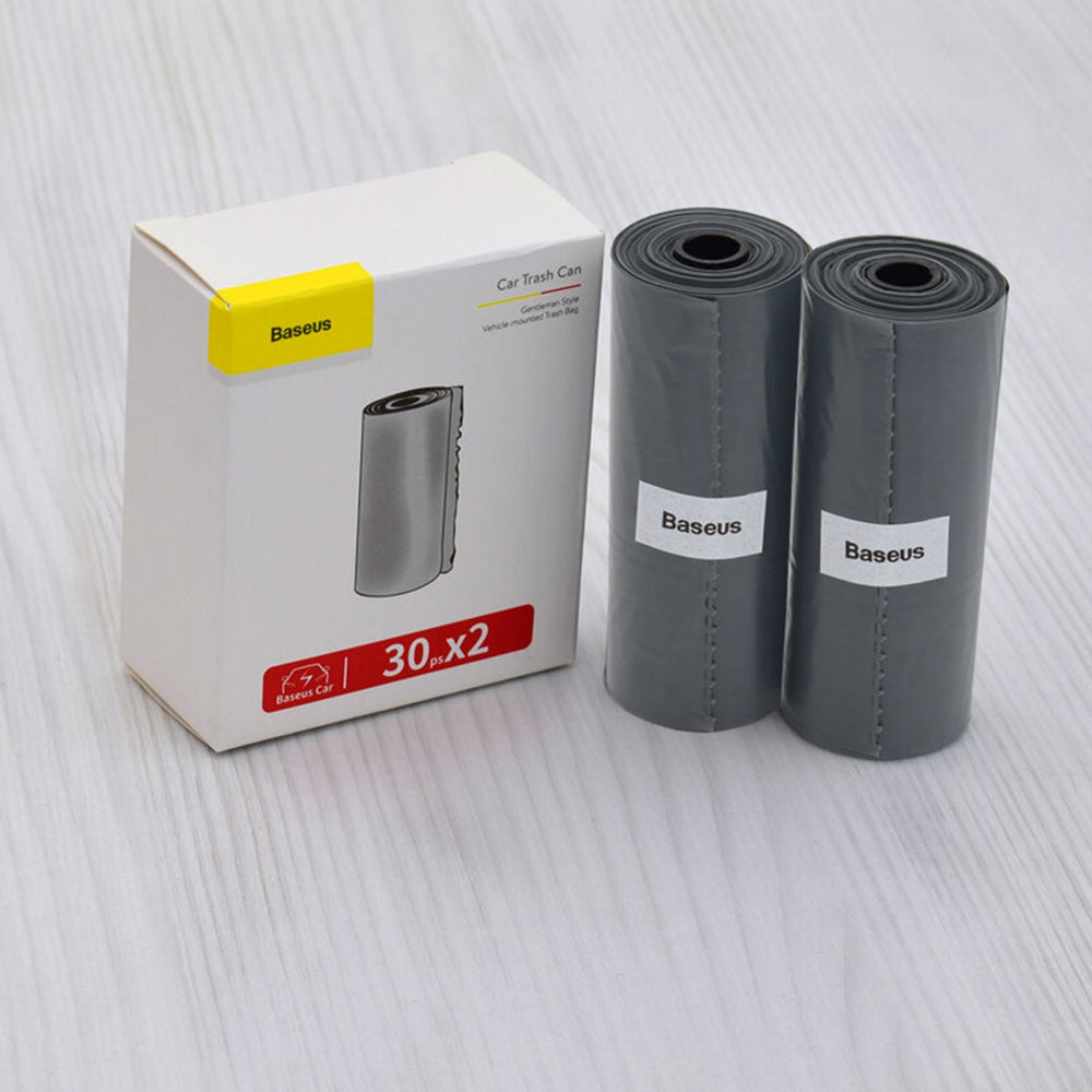 Baseus - (60 pack) Trash Bag Gentleman Style (CRLJD-0G) - for Trash Can, 2 Rolls - Gray