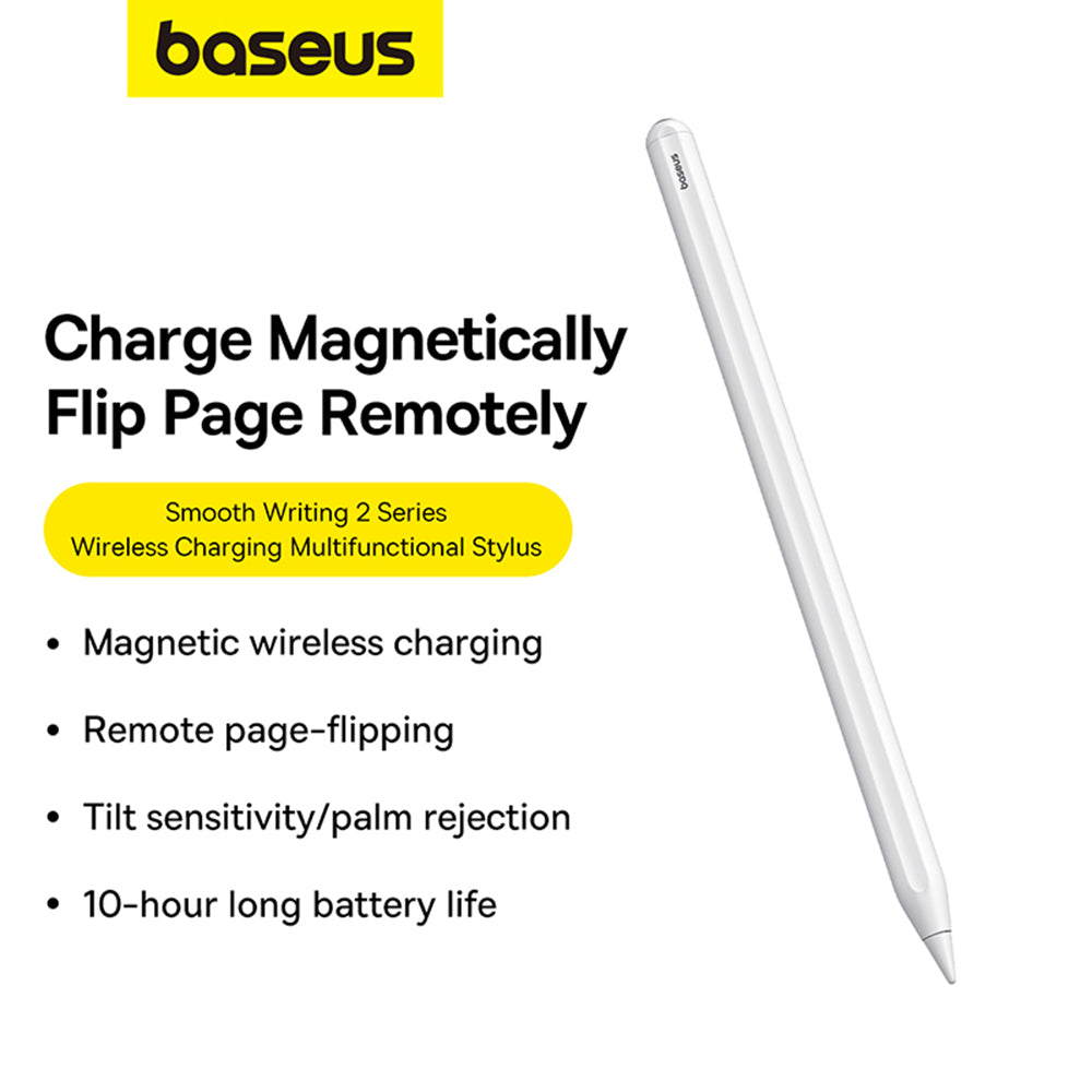 Baseus - Stylus Pen Smooth Writing 2 Series (P80015807213-00) - Active Wireless Version, Capacitive, LED Battery Level - White