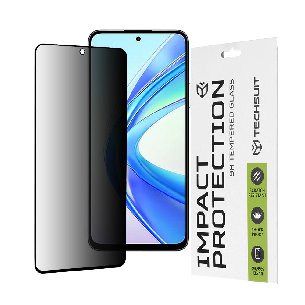 Techsuit - 111D Privacy FullÂ Glue - Honor X7b / X7b 5G / 90 SMART - Black