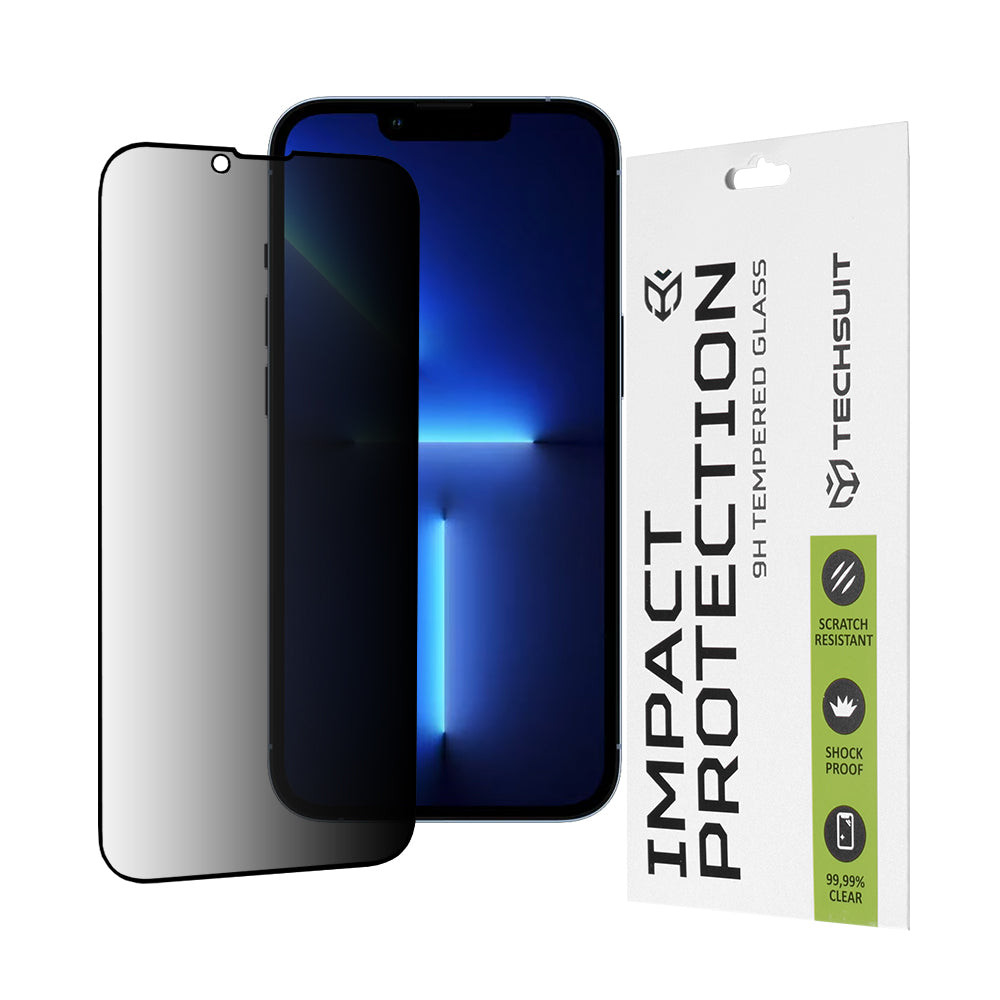 Techsuit - 111D Privacy FullÂ Glue - iPhone 13 Pro Max / iPhone 14 Plus - Black