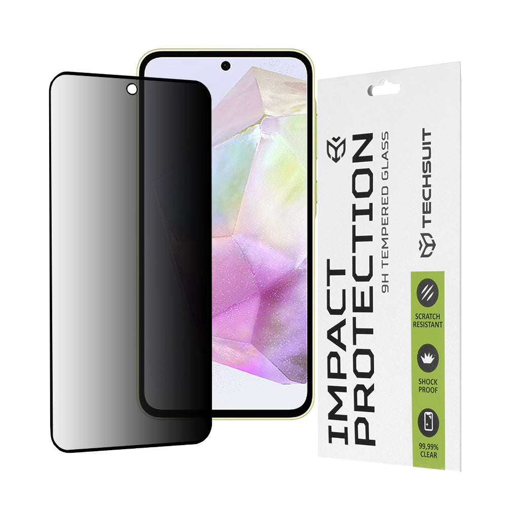 Techsuit - 111D Privacy FullÂ Glue - Samsung Galaxy A35 5G / A55 5G / M35 / M56 - Black