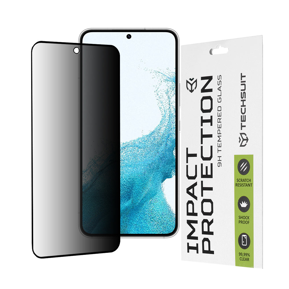 Techsuit - 111D Privacy FullÂ Glue - Samsung Galaxy S22 5G / S23 - Black