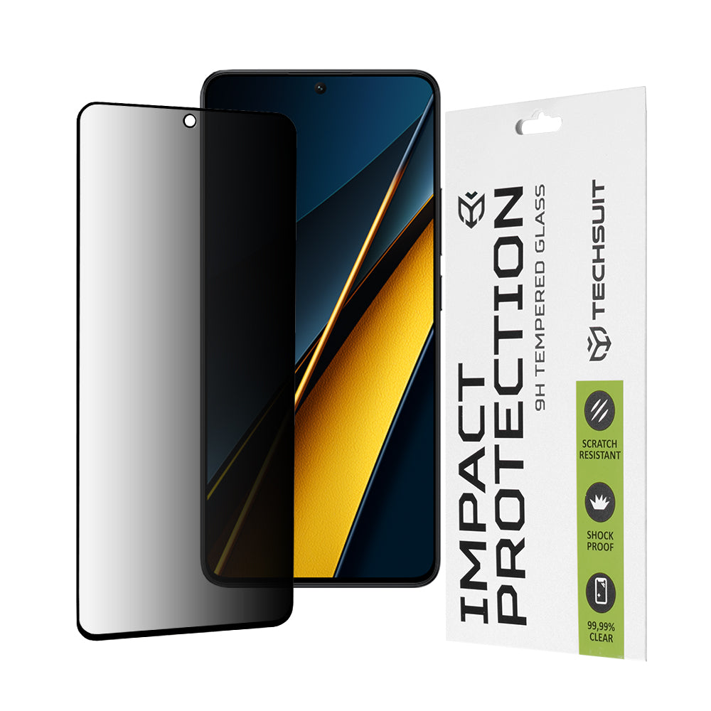 Techsuit - 111D Privacy FullÂ Glue - Xiaomi Poco X6 Pro - Black